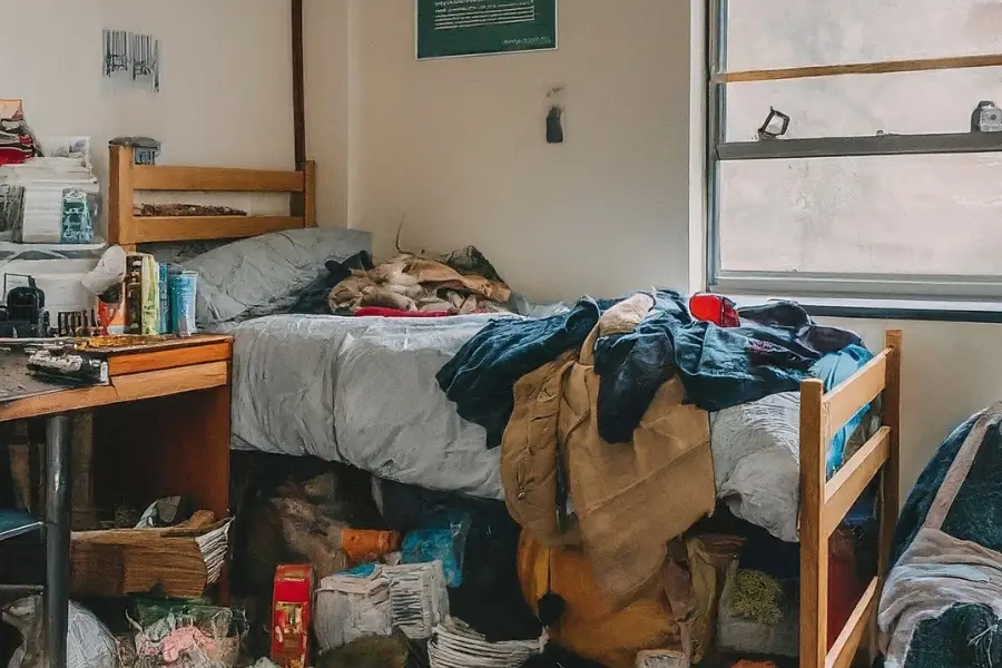 Dirty University Housing Dorm in Riverside County